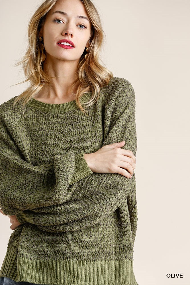 Olive Green Popcorn Sweater