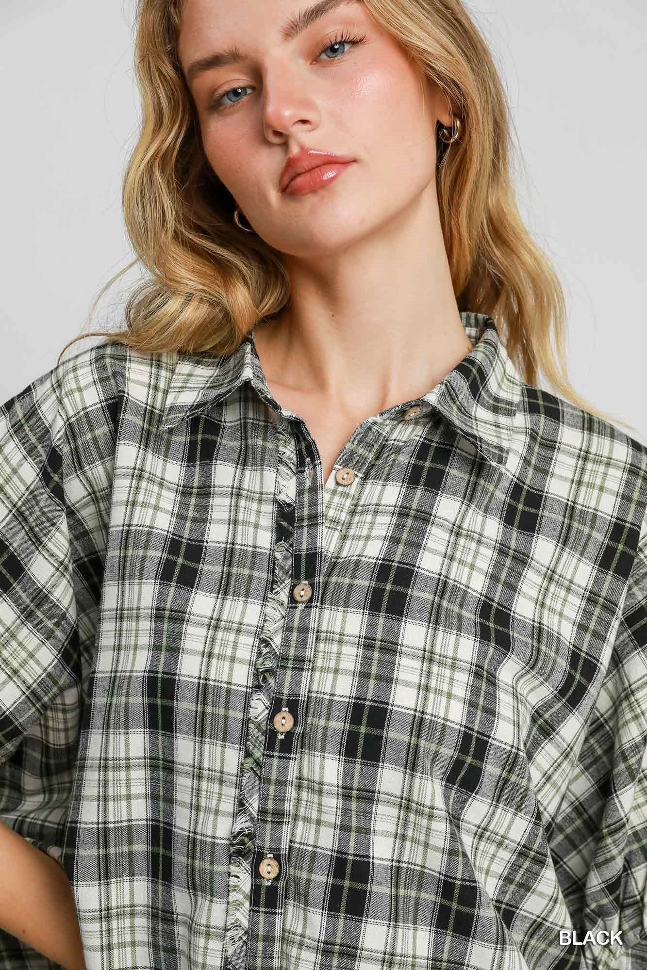 Plaid Collared Button Down
