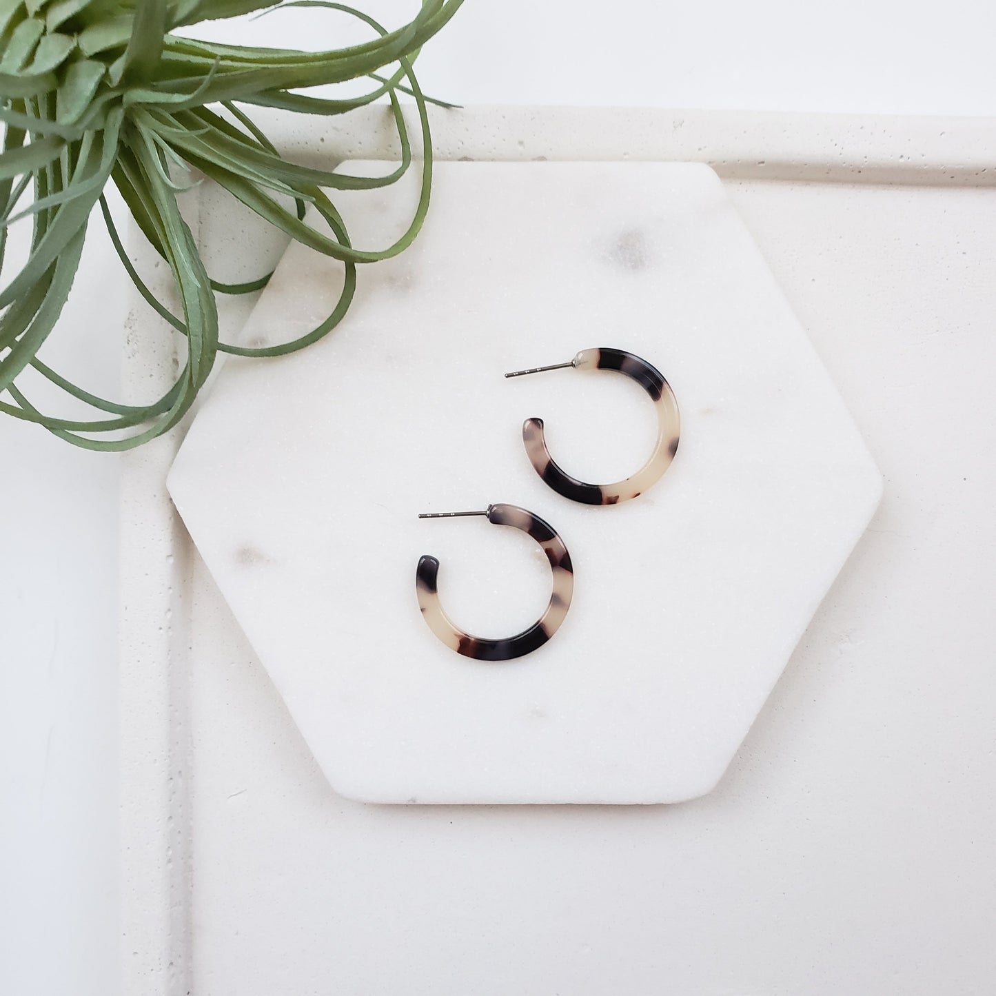 Tortoise Shell Mini Hoops