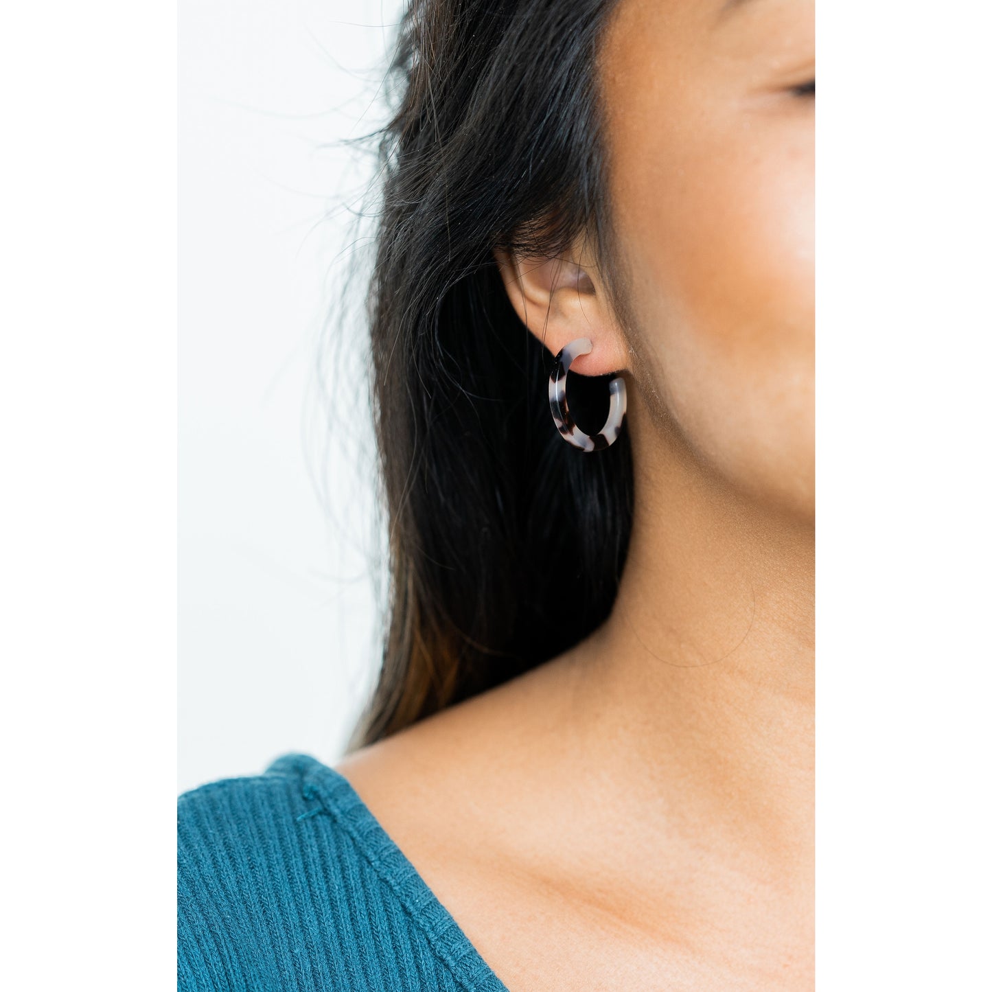 Tortoise Shell Mini Hoops