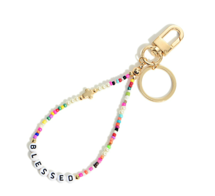 "Blessed" Beaded Keychain