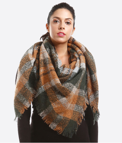 Plaid Blanket Scarves
