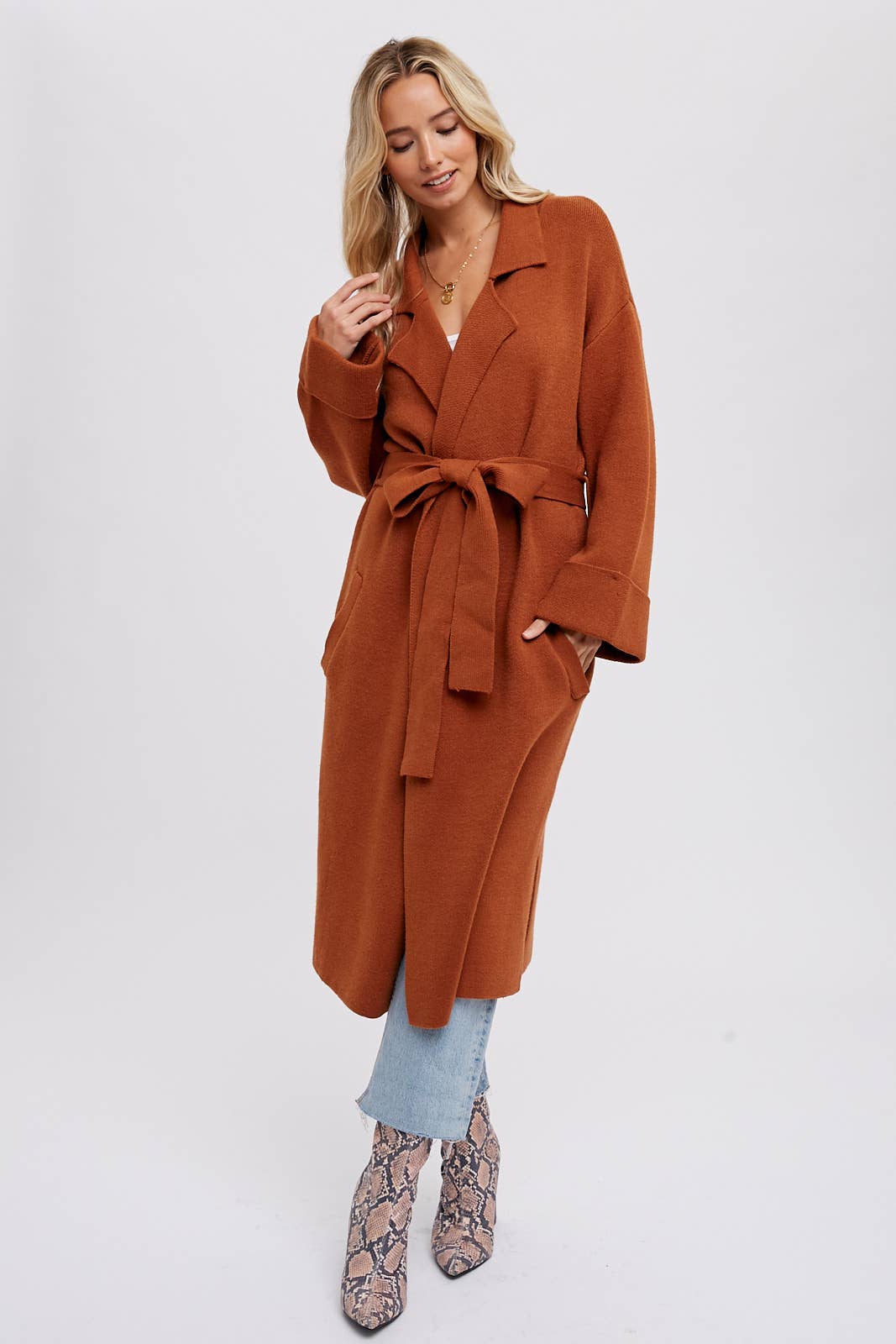 Effortless Knitted Trench Coat