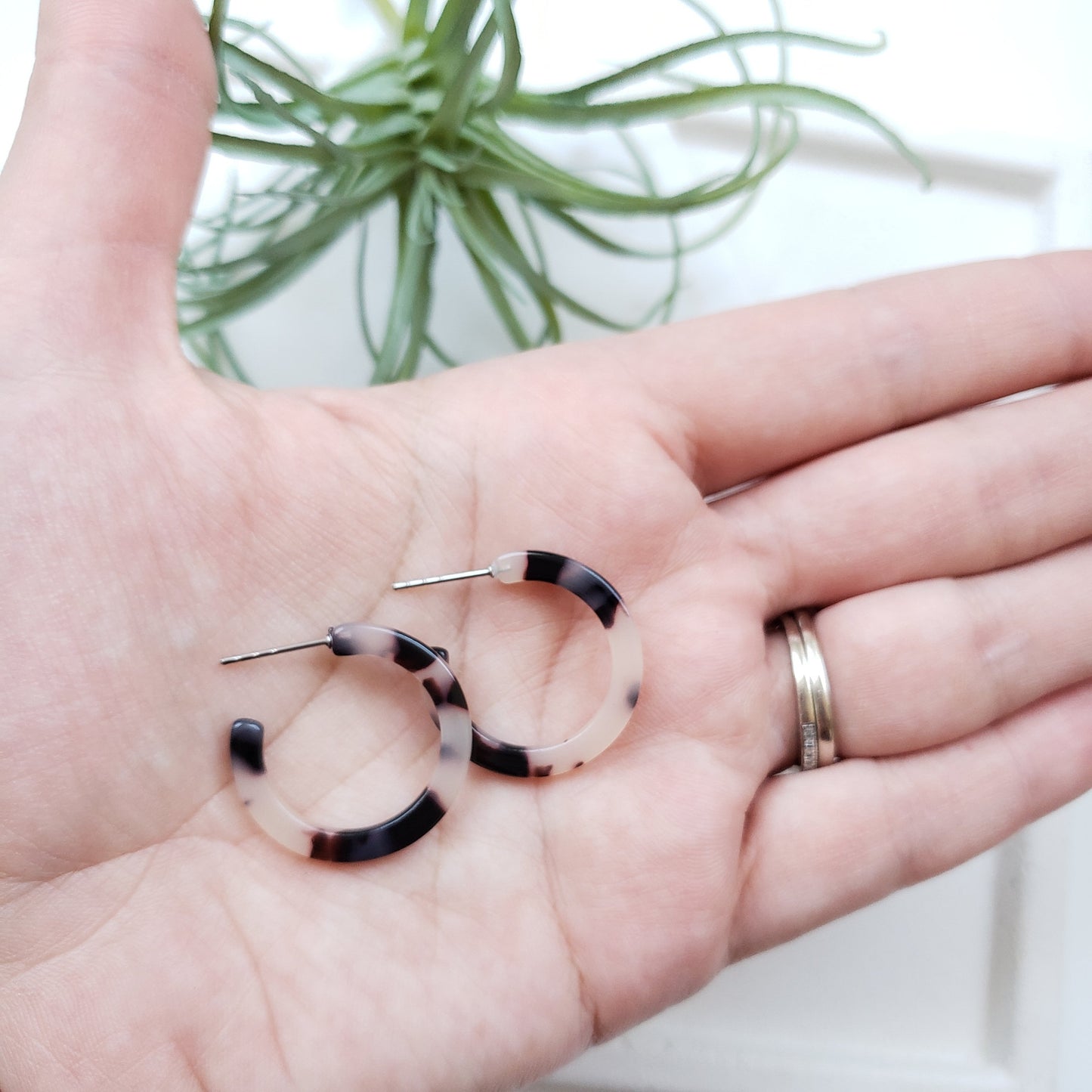 Tortoise Shell Mini Hoops