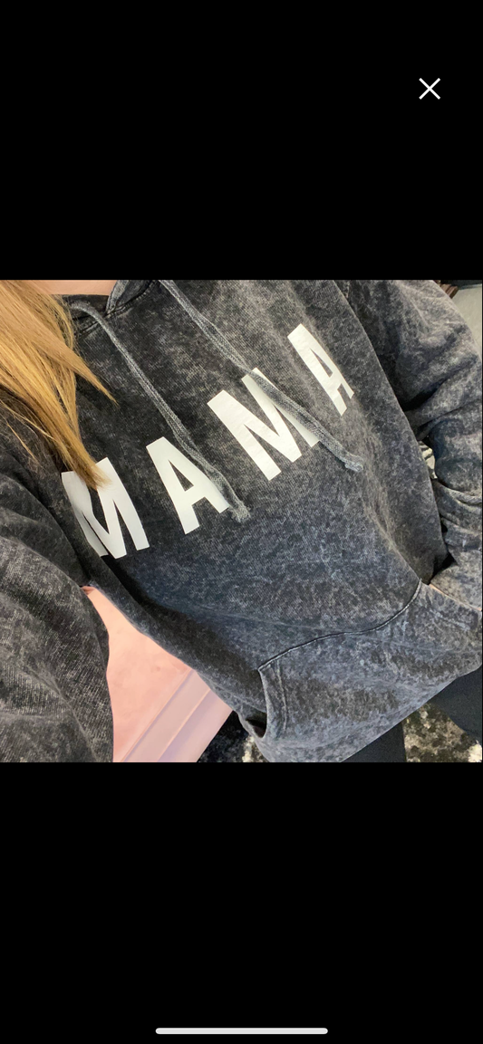 "MAMA" Acid Washed Hoodie