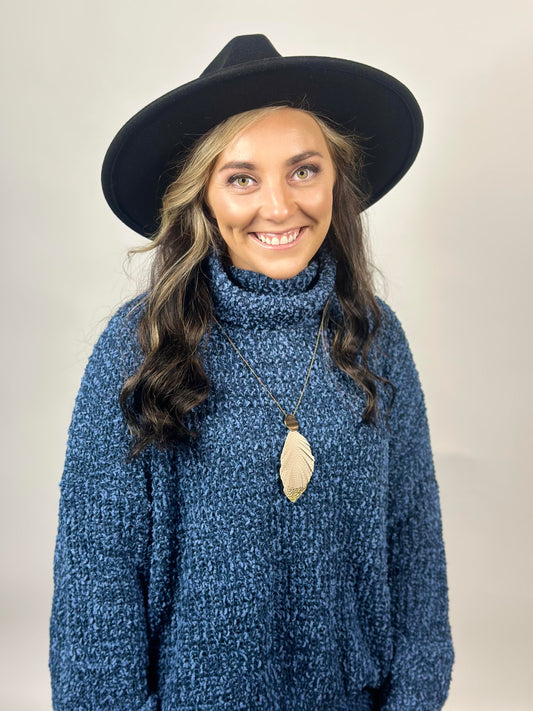 Denim Distressed Sweater