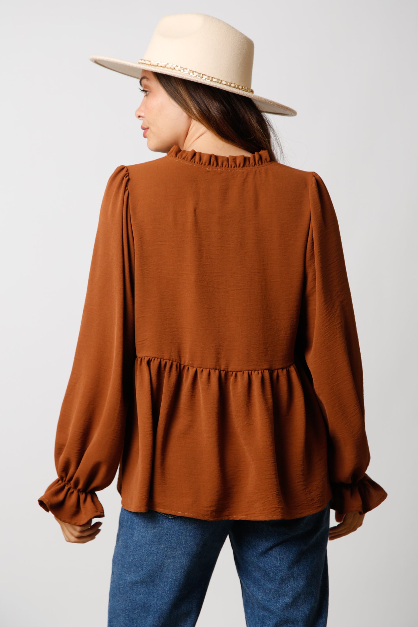 Mocha Brown Long Sleeve Top