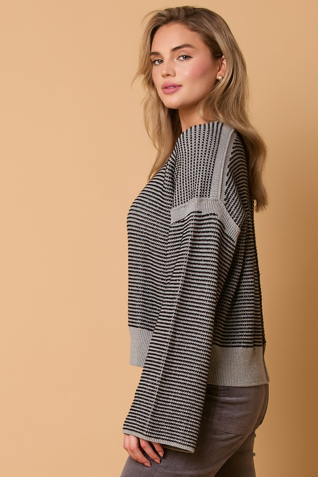 Ash Grey Striped Sweater