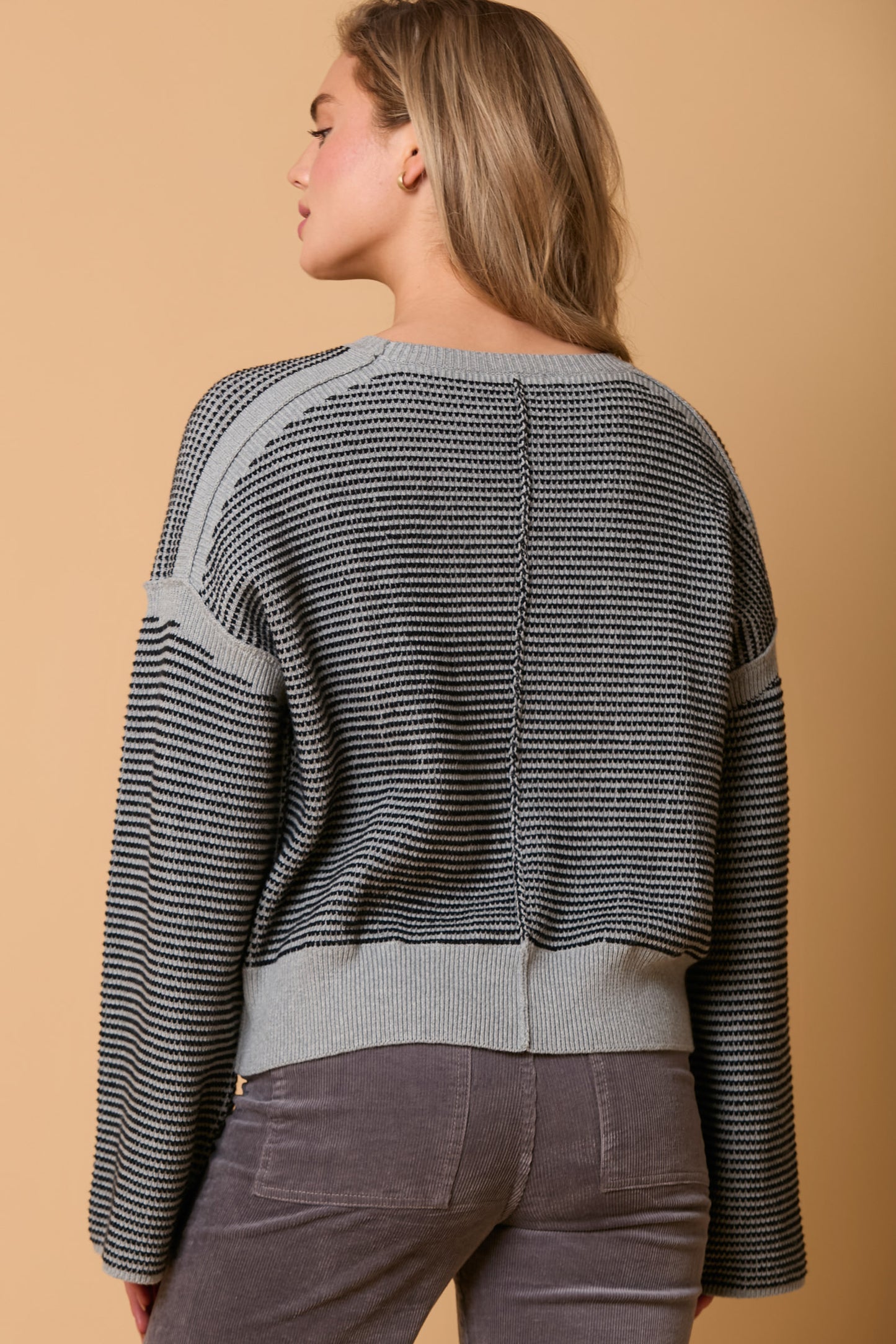 Ash Grey Striped Sweater