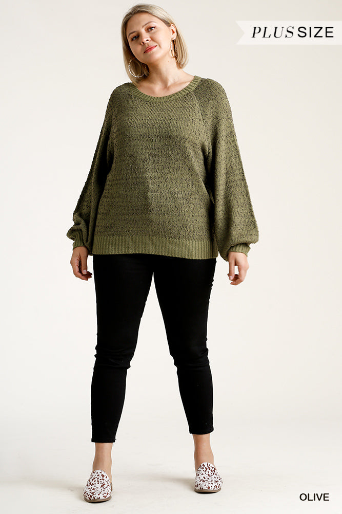 Olive Green Popcorn Sweater