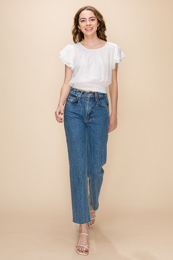 Layered Sleeve Crop Top