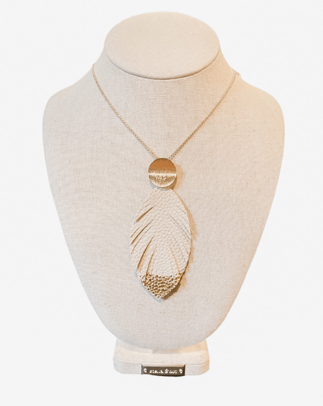 Gold Dipped Feather Necklace