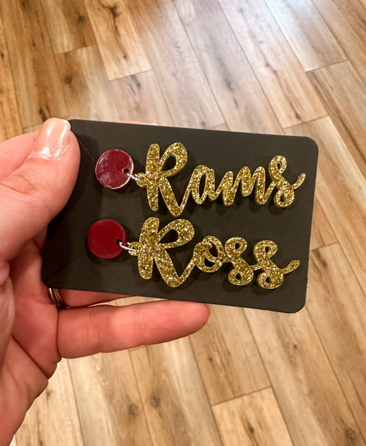Ross Rams Dangle Earrings