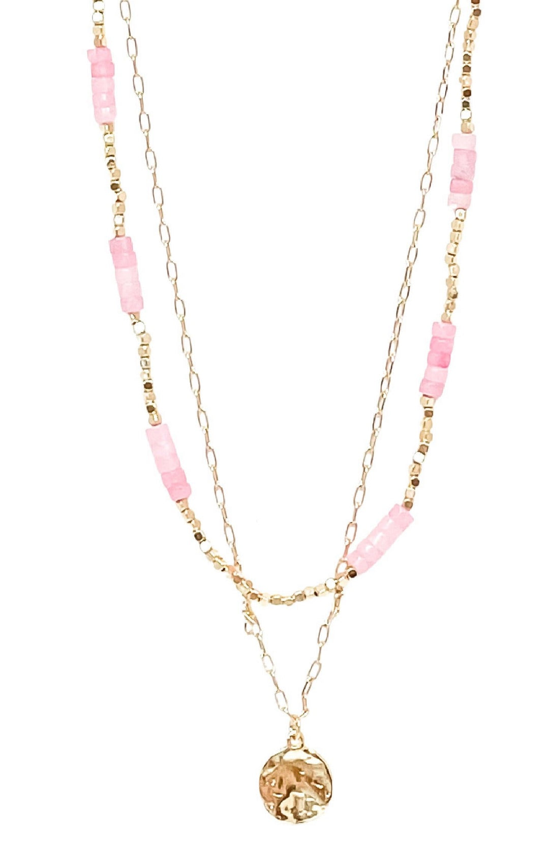 Pink Multi-Layered Necklace Set