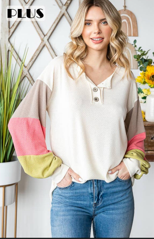 Cream & Sherbet Long Sleeve Top
